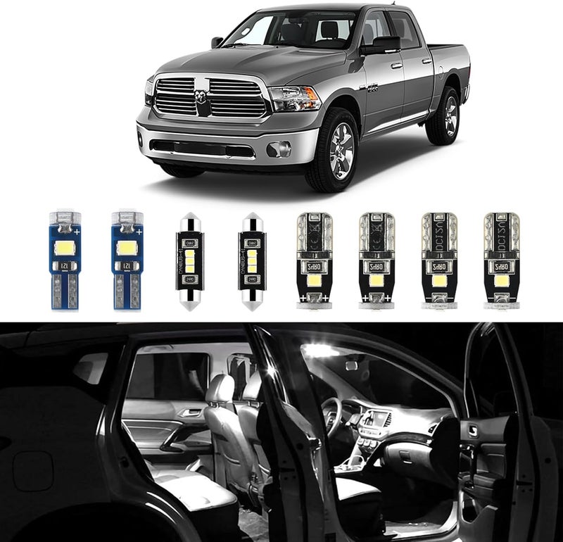 EASY EAGLE LED Car Interior Lights, Super Bright Bulbs - for Dodge Ram 2009 2010 2011 2012 2013 2014 2015 2016 2017 2018 Pickup Truck 1500 2500 3500 - Kit Package Includes 13 LED Light Accessories - Image 1